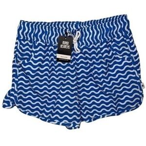 Bondi Beamers Womens Blue White Wavy Print Board Shorts Size 14 New With Tags